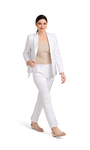 Women's White Stretch Suit Separates Pants, , large